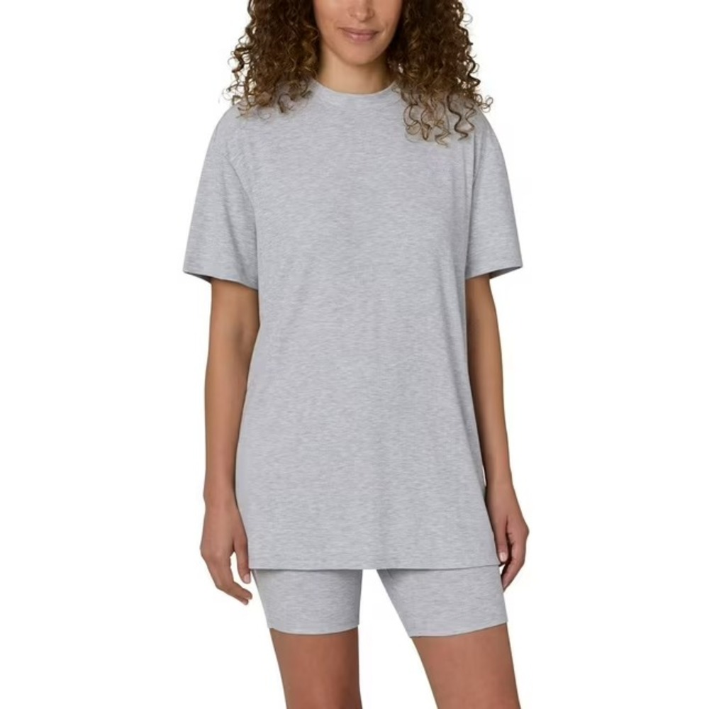 NWT LOFT Women's 2-Piece Bike Short Pajama Set Size L Grey